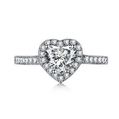 [Solara Jewelry]Eternity Splashy Romantic Heart Shape Lover Ring
