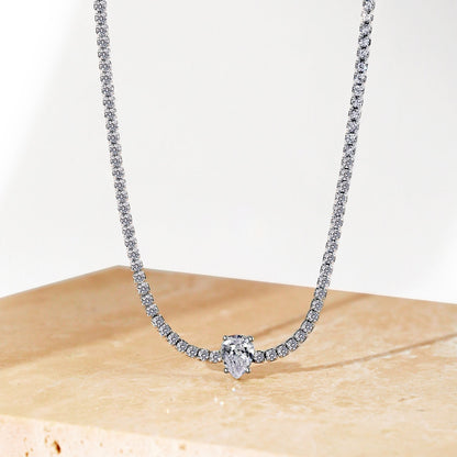[Solara Jewelry]1.0 carat Unique Pear Cut Tennis Necklace