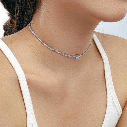 [Solara Jewelry]1.0 carat Unique Pear Cut Tennis Necklace