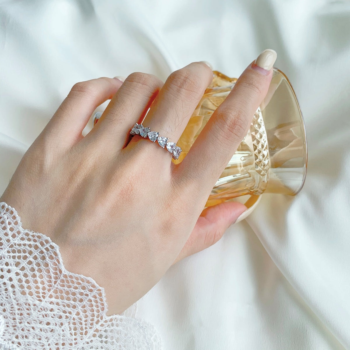 [Solara Jewelry]0.25 Carat Radiant Romance Heart Cut Lover Ring