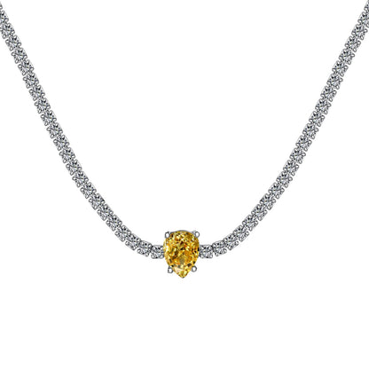 [Solara Jewelry]1.0 carat Unique Pear Cut Tennis Necklace