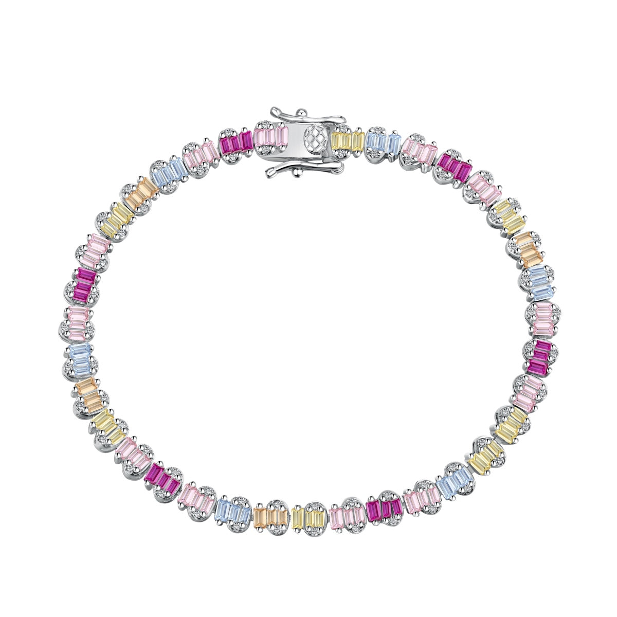 [Solara Jewelry]Delicate Colorful Emerald Cut Party Bracelet