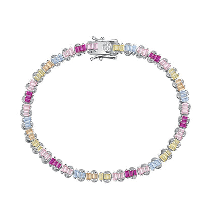 [Solara Jewelry]Delicate Colorful Emerald Cut Party Bracelet