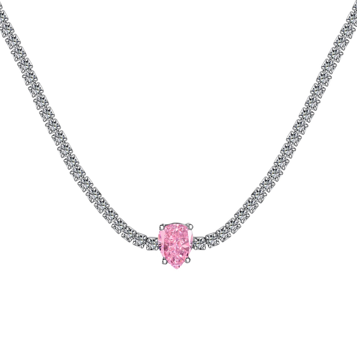 [Solara Jewelry]1.0 carat Unique Pear Cut Tennis Necklace