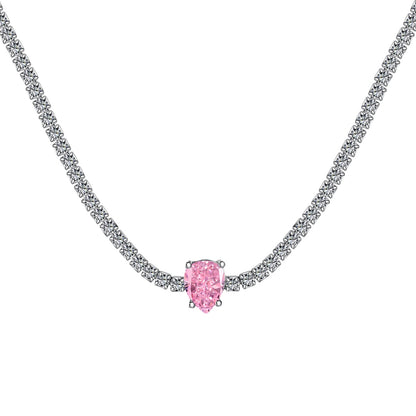 [Solara Jewelry]1.0 carat Unique Pear Cut Tennis Necklace