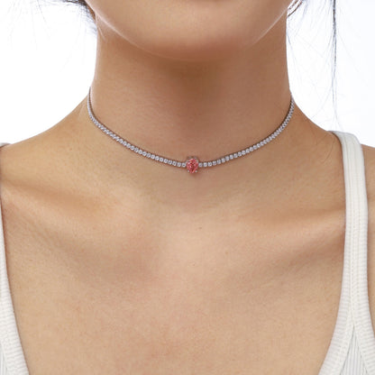 [Solara Jewelry]1.0 carat Unique Pear Cut Tennis Necklace