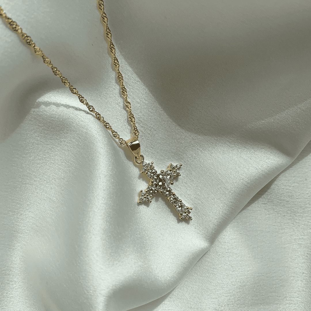 [Solara Jewelry]Delicate Cross Shape Necklace