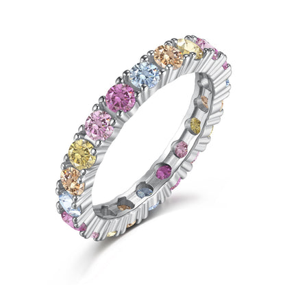 [Solara Jewelry]Dazzling Lustrous Round Cut Tennis Ring