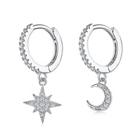 [Solara Jewelry]星と月の非対称ピアス