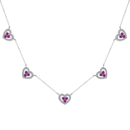 [Solara Jewelry]Sparkling Five Heart Necklace