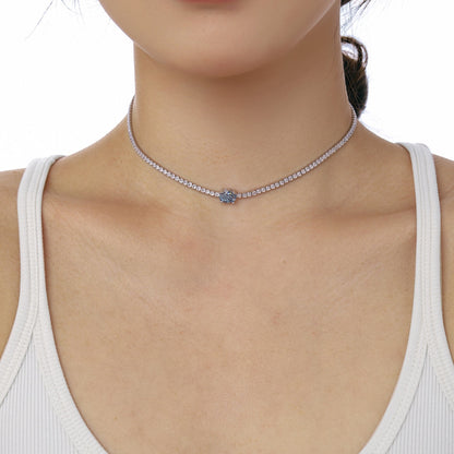 [Solara Jewelry]1.0 Carat Shining Oval Cut Necklace
