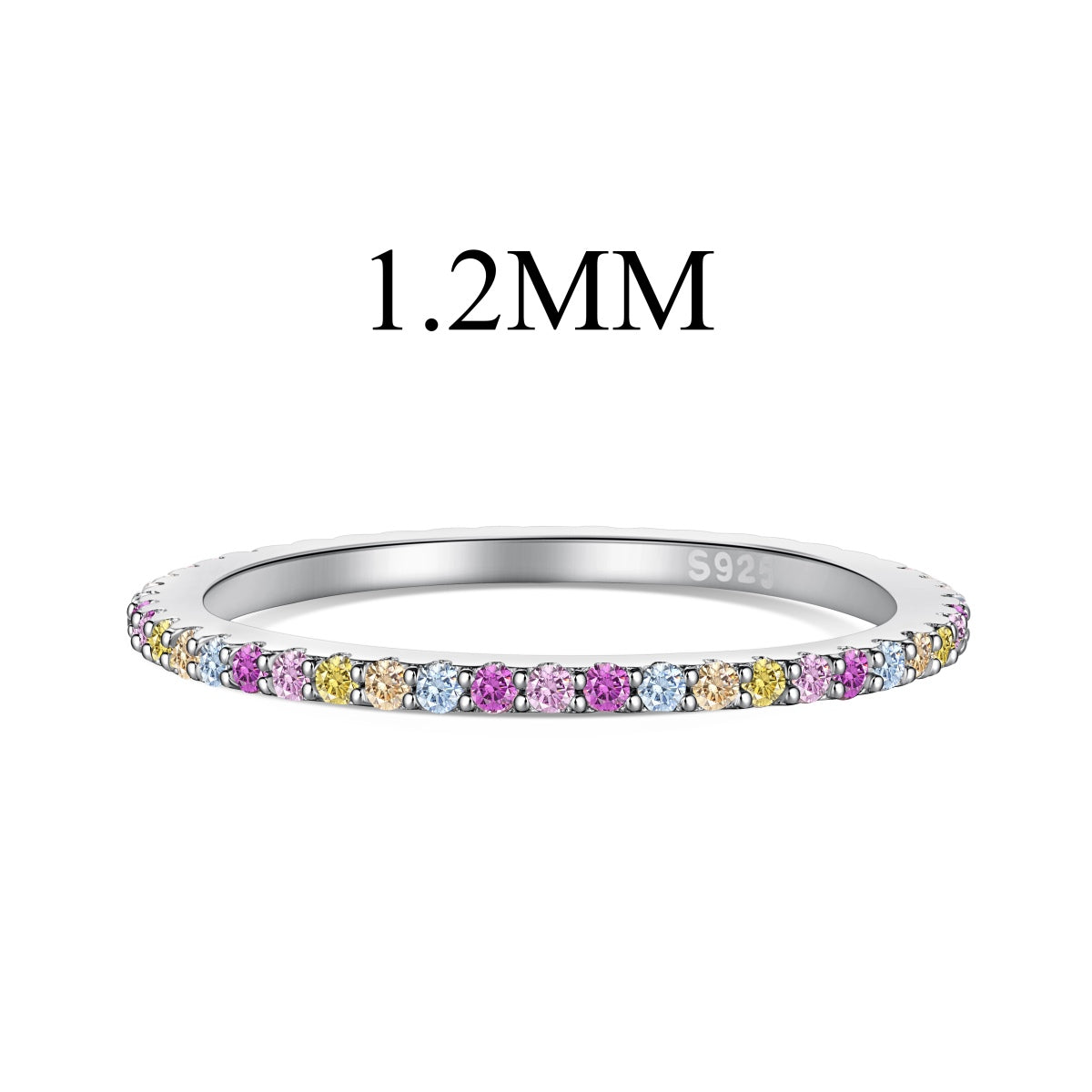 [Solara Jewelry]Ornate Colorful Round Cut Tennis Ring
