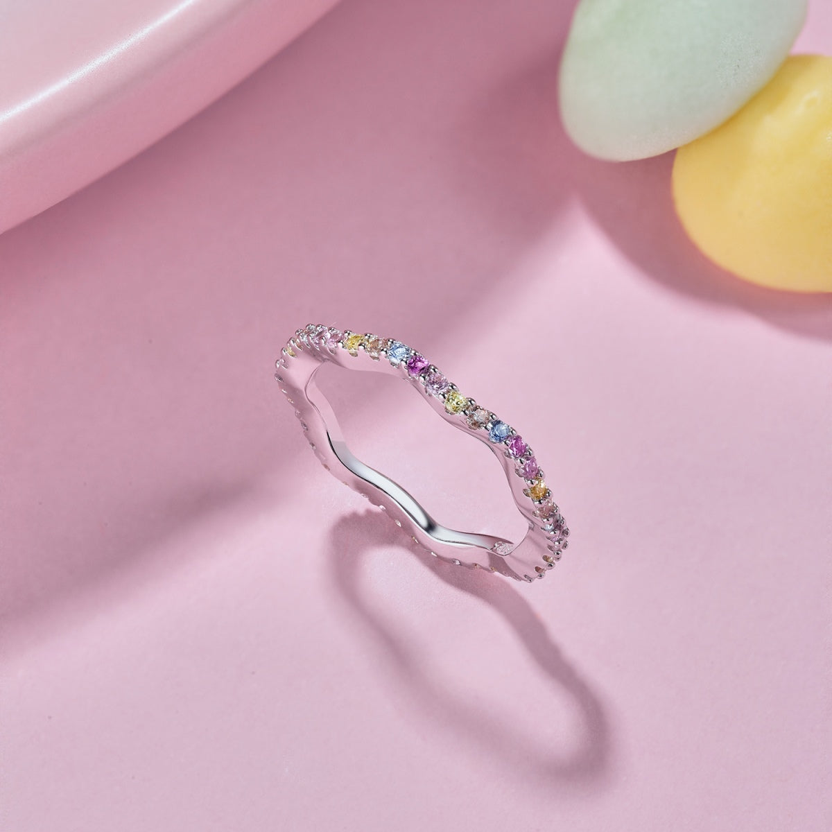 [Solara Jewelry]Dainty Colorful Round Cut Party Ring
