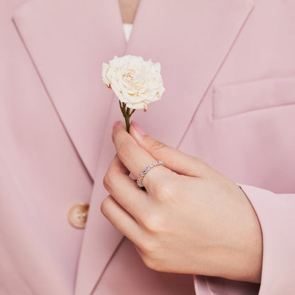 [Solara Jewelry]Unique Scintillating Round Cut Daily Ring