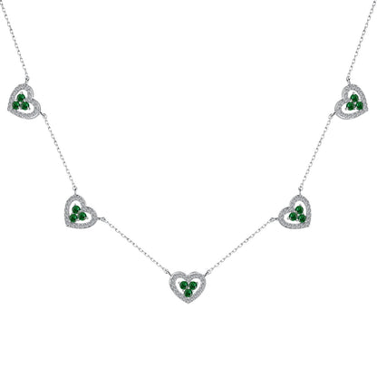 [Solara Jewelry]Sparkling Five Heart Necklace
