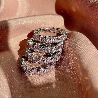 [Solara Jewelry]Eternity Round Cut Tennis Ring