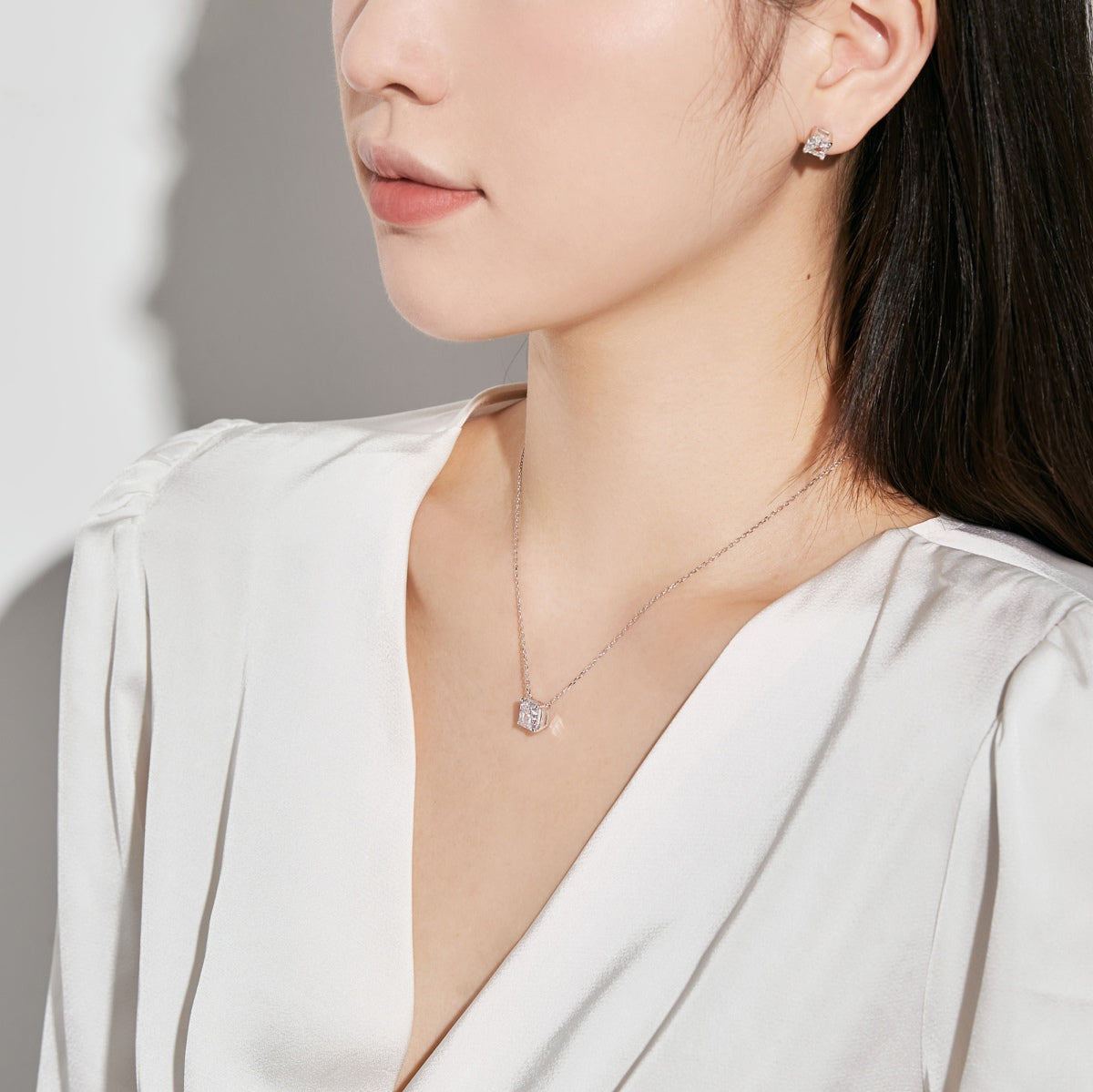 [Solara Jewelry]1.0 Carat Radiant Princess Cut Wedding Earrings