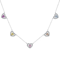 [Solara Jewelry]Sparkling Five Heart Necklace