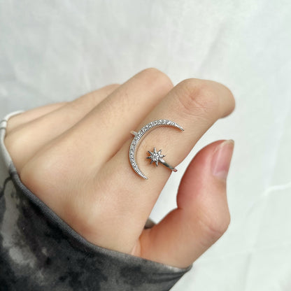 [Solara Jewelry]Eternity Moon & Star Ring