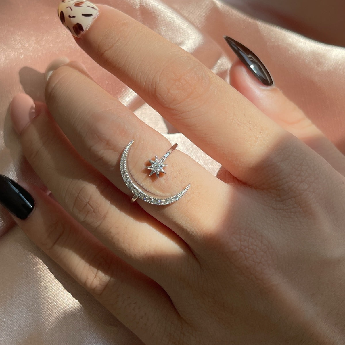 [Solara Jewelry]Eternity Moon & Star Ring