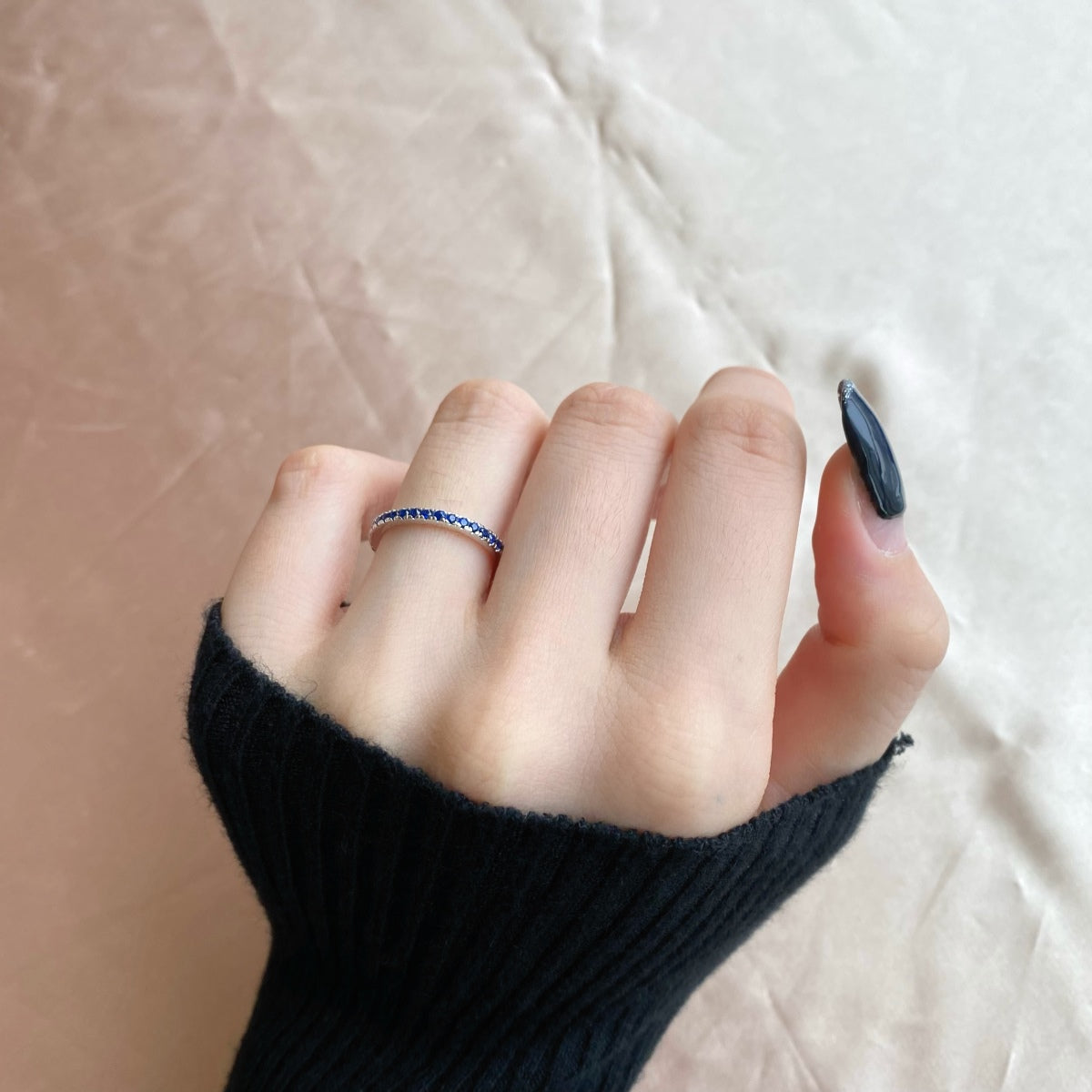 [Solara Jewelry]Delicate Sparkling Round Cut Daily Ring