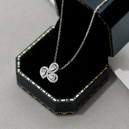 [Solara Jewelry]Elegant Flower Shape Pear Cut Necklace