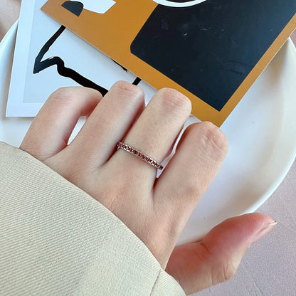 [Solara Jewelry]Delicate Sparkling Round Cut Daily Ring