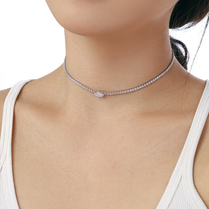 [Solara Jewelry]1.0 Carat Shining Oval Cut Necklace