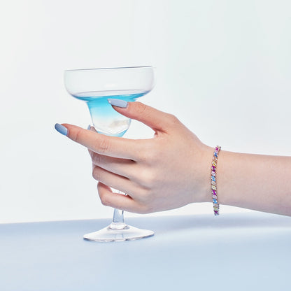 [Solara Jewelry]Ornate Sparkling Multi Cut Party Bracelet