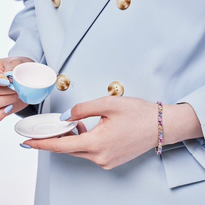 [Solara Jewelry]Ornate Sparkling Multi Cut Party Bracelet