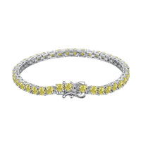 [Solara Jewelry]Ornate Dazzling Round Cut Tennis Bracelet