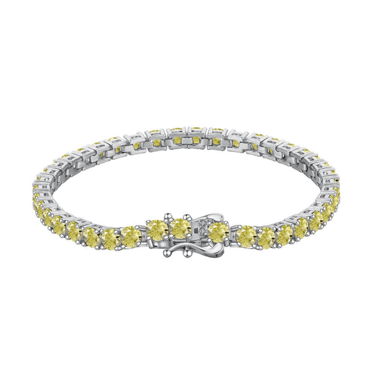 [Solara Jewelry]Ornate Dazzling Round Cut Tennis Bracelet