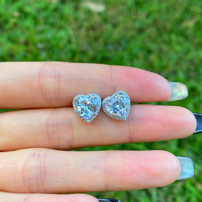 [Solara Jewelry]Sparkling Heart Shape Lover Earrings