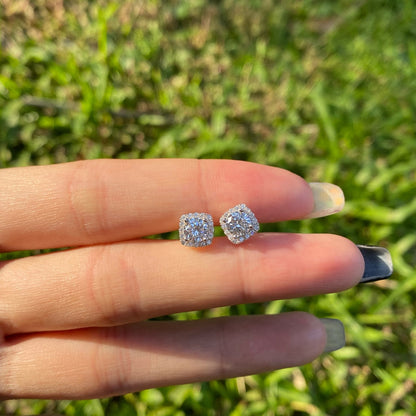 [Solara Jewelry]Classic Round Center Stone Stud Earrings