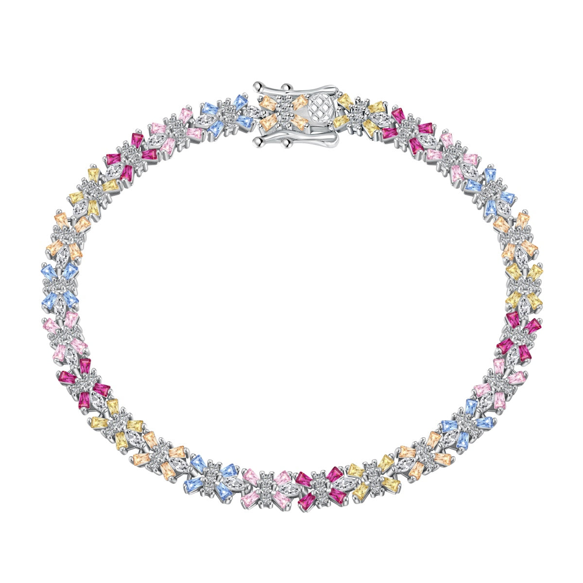 [Solara Jewelry]Radiant Colorful Emerald Cut Party Bracelet