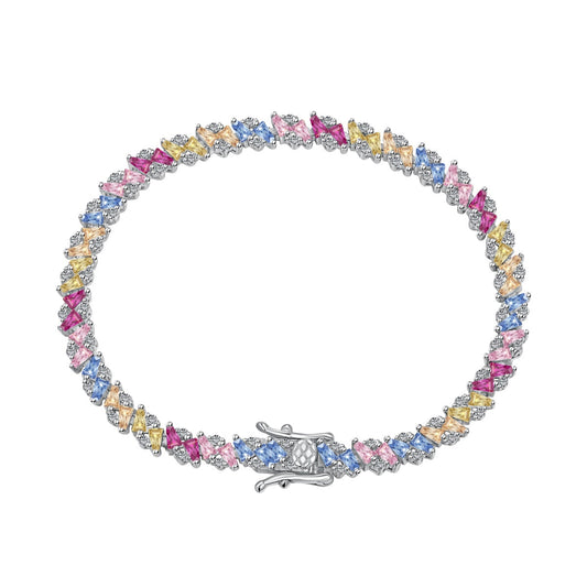 [Solara Jewelry]Ornate Sparkling Multi Cut Party Bracelet