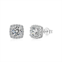 [Solara Jewelry]Classic Round Center Stone Stud Earrings