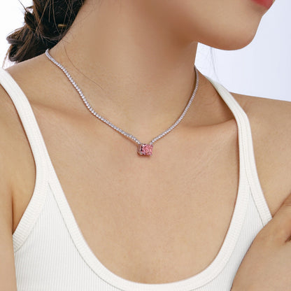 [Solara Jewelry]4.0 Carat Elegant Radiant Cut Necklace