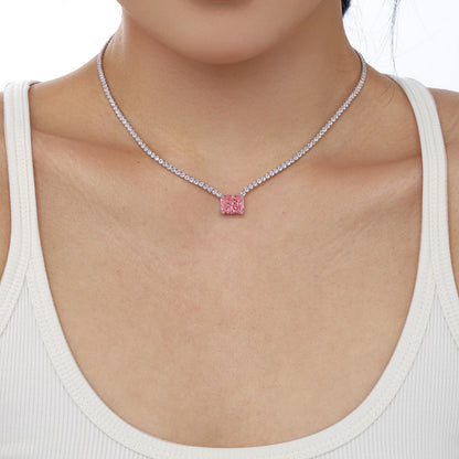 [Solara Jewelry]4.0 Carat Elegant Radiant Cut Necklace