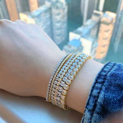 [Solara Jewelry]Sparkling Radiant Princess Cut Tennis Bracelet