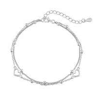 [Solara Jewelry]Zierliches Doppelschicht-Liebesherzarmband