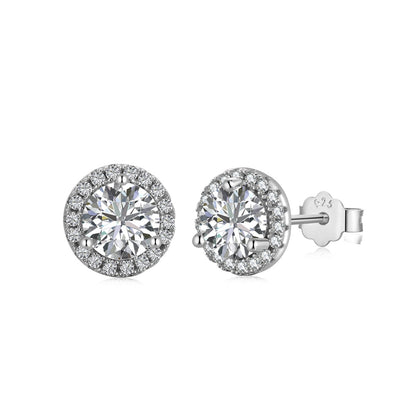 [Solara Jewelry]Classic Princess Round Shape Earrings