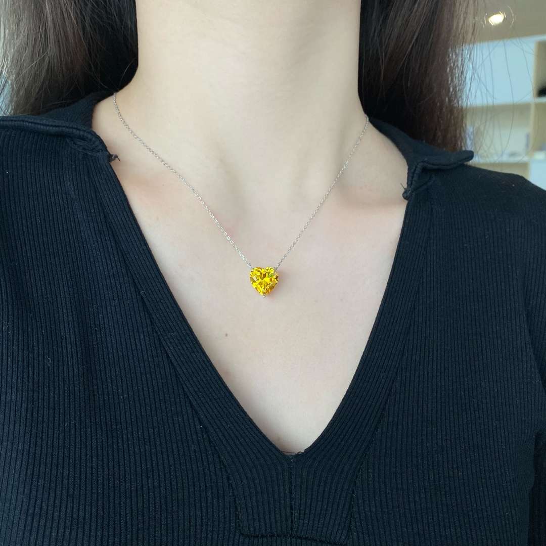[Solara Jewelry]6.0 carat Radiant Heart Shape Necklace