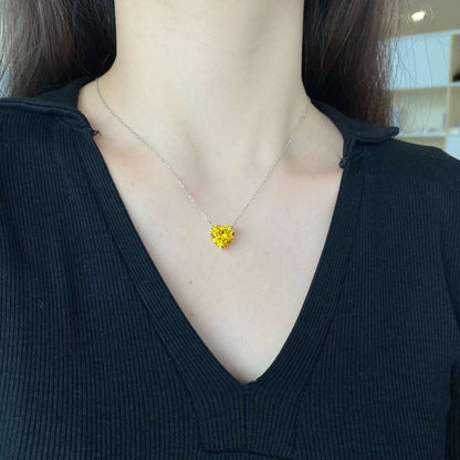 [Solara Jewelry]6.0 carat Radiant Heart Shape Necklace