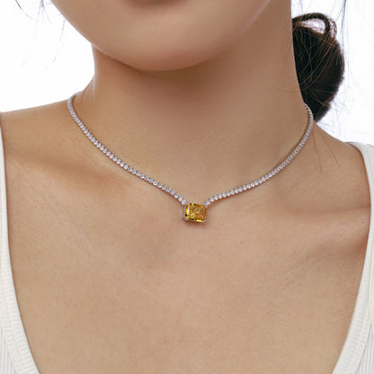 [Solara Jewelry]4.0 Carat Elegant Radiant Cut Necklace
