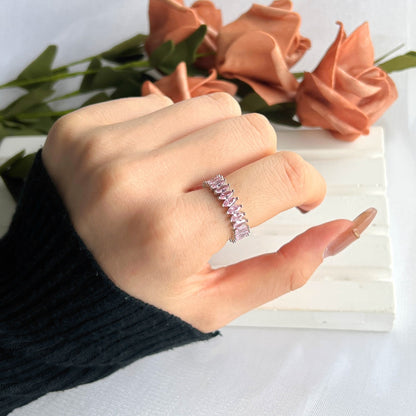 [Solara Jewelry]Gorgeous Marquise Cut Tennis Ring