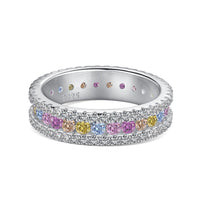 [Solara Jewelry]Zarter, bunter Ring mit Rundschliff für jeden Tag