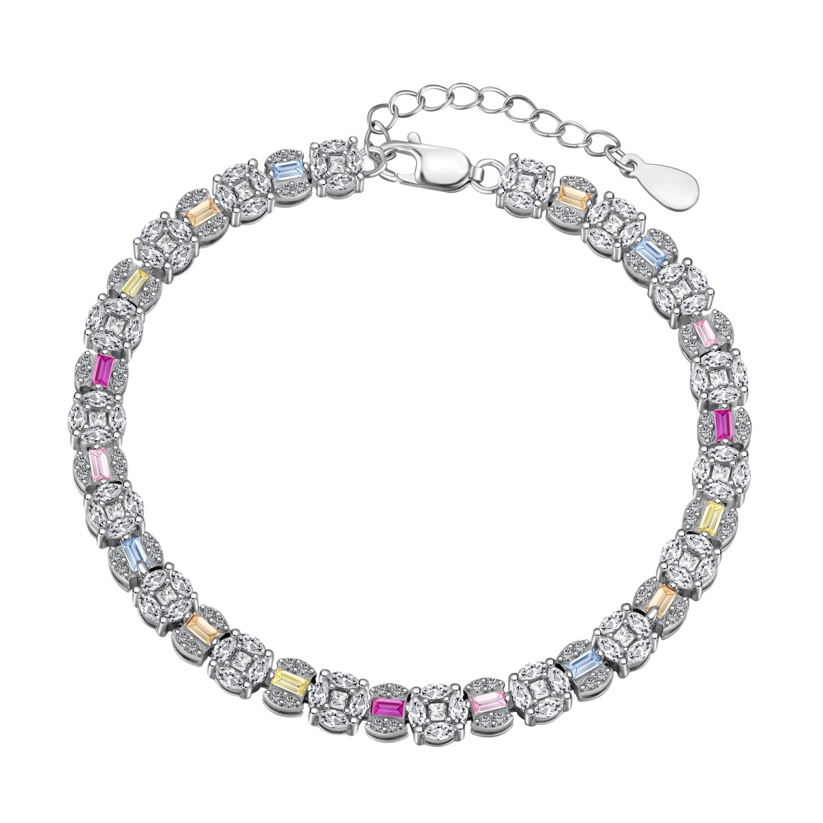 [Solara Jewelry]Dazzling Radiant Multi Cut Daily Bracelet