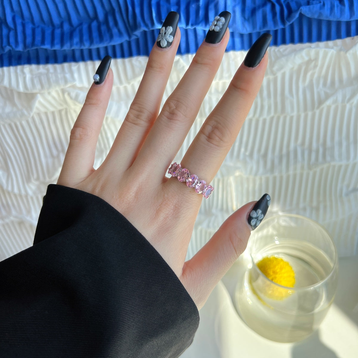 [Solara Jewelry]Dainty Elongated Cushion Cut Tennis Ring