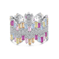 [Solara Schmuck]Luxuriöser, farbenfroher Radiant Cut Alltagsring